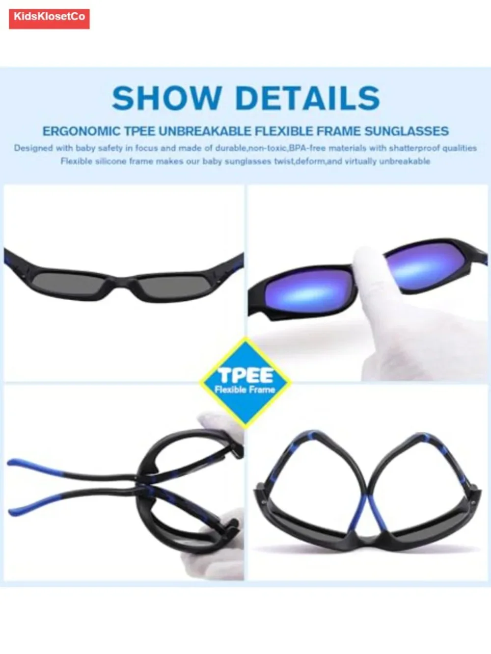 Kids Sports Baseball Polarized Sunglasses Flexible Shades With Strap